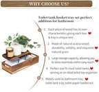 Hanobe 2pcs Acacia Wood Bathroom Toilet Storage Basket Tank Topper Set - Image 7
