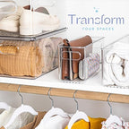 Plastic Food Storage 4 Pack Clear Container Bin with Handles for Organizing Kitchen, Pantry, Refrigerator, Freezer, Pantry, Cabinet, Closet, Bathroom. 10”x4”x5” - Image 5
