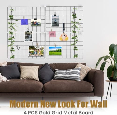 CIKLCIX Wire Wall Grid Panel Set of 4, Photo Display Board & Memo Board - Image 7