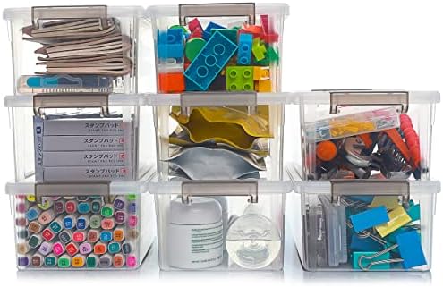 8Packs 3.2Qt Small Clear Storage Bins with Lids, Plastic by Anywish