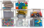 8Packs 3.2Qt Small Clear Storage Bins with Lids, Plastic by Anywish