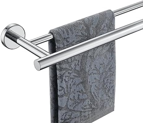 JQK Double Bath Towel Bar, 33 Inch 304 Stainless Steel Thicken 0.8mm Towel Rack for Bathroom, Towel Holder Polished Chrome Wall Mount, Useable Length 30 Inch, TB100L30-CH by Homeimprovement