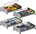 Tututry Under Bed Storage with Wheels, XXL 60L Under the Bed Storage Bins, Underbed Storage Containers with Lids & Label, Rolling Metal Drawer for Shoes, Clothes, Books, Toys (4-Pack Gray) by Tututry