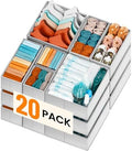 【FAMILY PACK】Drawer Organizer Clothes, 20 Pack Dresser Organizer Bins for Baby Clothes - Underwear Bra Sock Organizer - Fabric Closet Organization and Storage Dividers for Nursery Bedroom Dorm by Criusia