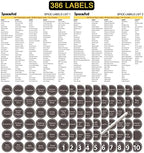 SpaceAid Spice Drawer Organizer with 28 Spice Jars, 386 Spice Labels, 4 Tier Seasoning Rack Tray Insert for Kitchen Drawers, 13" Wide x 17.5" Deep (Pack of 2) - Image 7