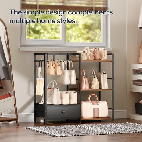 HOOBRO Purse Organizer Rack for Closet, 3-Tier Handbag Storage Stand - Image 4