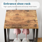 Shoe Rack Bench for Entryway,Free Standing Shoe Storage Organizer for Front Door Entrance,4-Tier Boot Rack Holder Shelf for Closet with Seat,Sturdy Shoe Shelves for High Heels(Brown) - Image 6