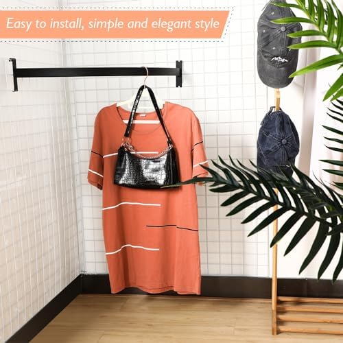 Yaocom 2 Pcs Quarter Circle Hangrail for Wire Grid - 30" L Hang Clothing or Other Merchandise Hanger Grid Wall Bracket for Retail Display Home Use Garage Craft Show Trade Show Business(Black) - Image 6