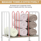 3-Tier Freestanding Towel Racks for Bathroom, White Towel Rack Stand - Image 2