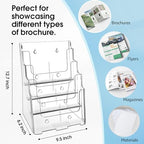 MaxGear 4 Tier Brochure Holder, 8.5 x 11, Removable Divider, 1 Pack - Image 2