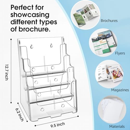 MaxGear 4 Tier Brochure Holder, 8.5 x 11, Removable Divider, 1 Pack - Image 2