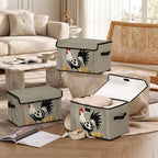 Stackable Storage Bins with Lids,Closet Organizers Fabric Box for Home and Office,Blanket Clothes Organizers,Under Bed Storage Containers 3 Pack - Image 6