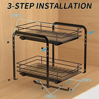 BOIVSHI Spice Rack, Pull Out Spice Racks Organizer for Cabinet, Height Adjustable Heavy Duty Metal Basket for Inside Cabinets & Pantry Closet (2 Tier,7.5''Wx10.5''Dx9.5''H) - Image 5