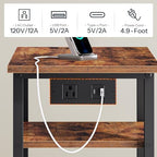 HOOBRO Printer Stand with Hanging File Drawer, Rolling Printer Cart on Wheels, Mobile Filing Cabinet Storage Shelf, Home Office Desk Side Organizer, Rustic Brown and Black BF17UPS01 - Image 5
