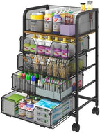 Yociyoga 5-Tier Craft Cart with Wheels-Rolling Storage Cart with Drawers,Rolling Utility Cart with DIY Divider,Art Supply Organizer Cart,Rolling Cart with Drawers,Craft Organizers and Storage,Black by FollowWithYociyogaTogether