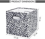 ANMINY Leopard Cheetah Print Storage Cubes Bins, Velvet, Gray, 11Inch 4PCS - Image 4