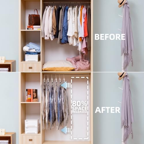 6 Pack Hanging Vacuum Storage Bags, Short Size(41.3 x27.6 inch) - Image 3