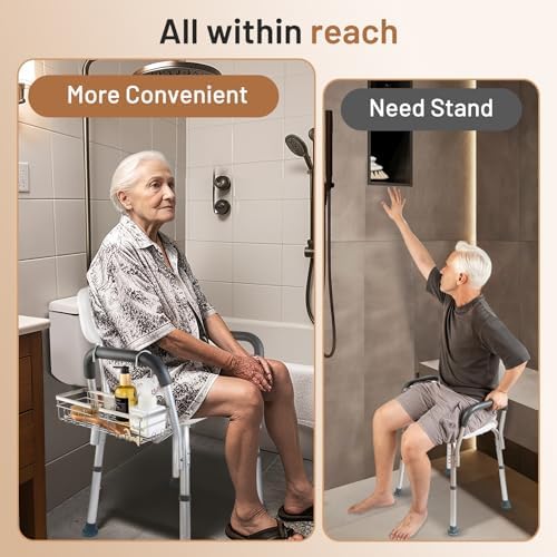DELLAN Hanging Shower Caddy, Shower Rack with Hooks for Bath Chair & Shower - Image 2