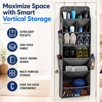 HOMELUX THEORY Hanging Shoe Organizer for Closet, 6-Tier, 120D, Dark Gray - Image 4
