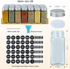 Skiileor Spice Rack Organizer with 28 Spice Jars,Spice Labels and Funnel - Image 3