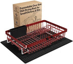 MAJALiS Red Expandable Dish Drying Rack Over Sink with Extra Drying Mat by MAJALiS