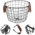 Uonlytech Portable Metal Wire Firewood Storage Basket with Handle Round Outdoor Firewood Organizer for Camping and Indoor Use Large Capacity Multi-purpose Iron Basket for Logs and Sundries - Image 4