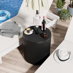 Umbrella Stand Side Table with 1.5 Inch Hole, 2 Pack, Black - Image 2