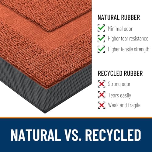 OLANLY Half Circle Front Door Mat Outside 59x34 All-Season Rubber Doormat - Image 3