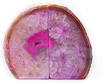 JIC Gem Pink Agate Geode Bookends Anti-Slip Rubber Bumpers 1 Pair 2-3 Lbs - Image 4