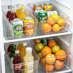 SPACELEAD 6 Pack Clear Pantry Organization Storage Bins with Dividers - Image 6