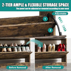 Xixini Shoe Storage Cabinet for Entryway with 3 Flip Drawers, Sturdy Wood Hidden Shoe Storage, Freestanding Narrow Slim Shoe Organizer for Front Door Entrance, Living Room, Hallway, Bedroom, Brown - Image 4