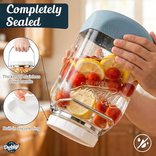 1.5 Gallon Large Glass Jar with Airtight Lid, Square, 2 Pack - Image 2