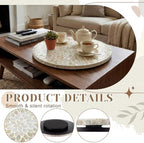 16 Inch Mother of Pearl Lazy Susan for Table Top, White Boho - Image 3