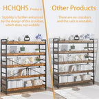 HCHQHS 5 Tier Bookshelf, Adjustable Industrial Bookcase, Vertical Tall Book Shelf, Wood and Black Metal Open Bookshelves for Home Office, Living Room, Bedroom - Image 6