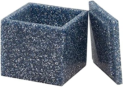Sparkles Home Luminous Cotton Ball Holder, Sparkling Rhinestones in Resin, Durable, Non-Porous, For Luxury Bathroom Décor Accessories, Ice Blue, 3.5", Sold Individually by SparklesHome