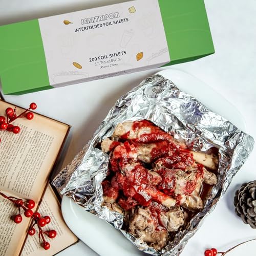 400 Sheets Heavy Duty Aluminum Foil Sheets, 10.75 × 17.7 inch/sheet, Precut Aluminum Foil Wraps, Pop-Up Interfolded Foil Sheets for Storing Food, Baking, Grilling, Roasting or Cooking - Image 3