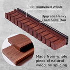 12 Belts Walnut Wood Belt Holder with Slide - Image 4