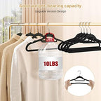Velvet Non-Slip Hangers, Heavy-Duty Suit Hangers with 360° Swivel Hook for Space-Saving Storage - 20 Pack, Black - Image 5