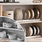 Sieral 4 Pack Expandable Pots and Pans Organizer Under Cabinet,White - Image 5