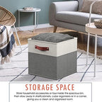Ornavo Home 13x13 Foldable Fabric Storage Cube Bins, 6 Pack, White/Gray - Image 5