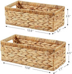 Vagusicc Wicker Storage Basket, Set of 2 Hand-Woven Water Hyacinth Wicker Baskets for Organizing Decor Storage Bins for Counter Shelves Pantry Basket Small Toilet Paper Basket for Toilet Tank Top - Image 3