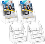 MaxGear Acrylic Brochure Holder 6 x 9 Inch, 4 Tier, 4 Pack by MaxGear