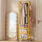 Dttwacoyh Clothing Rack with Wheels,Narrow Metal Garment Rack,Gold - Image 3