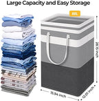 HomeHacks 2 Pack Laundry Baskets, Laundry Hampers Bags (Grey+Blue 88L) - Image 4