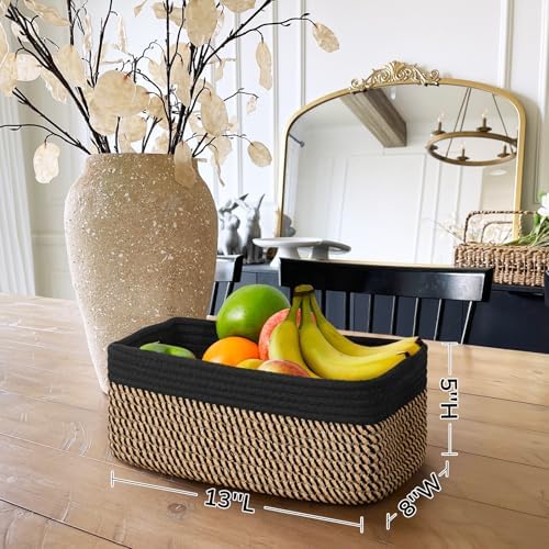 Goodpick 3-Pack Wicker Storage Baskets for Shelves, 13 x 8 x 5 in - Image 3