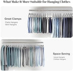 HOUSE DAY Velvet Skirt Hangers 24 Pack, Hangers with Adjustable Clips- Gray - Image 2