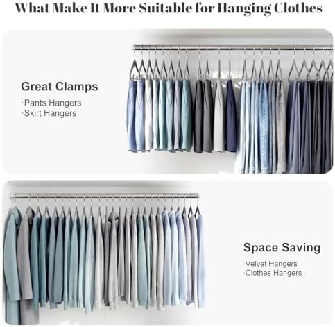 HOUSE DAY Velvet Skirt Hangers 24 Pack, Hangers with Adjustable Clips- Gray - Image 2