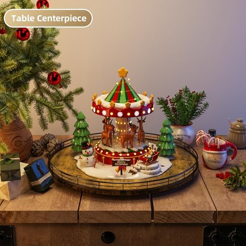 Lazy Susan Turntable Organizer for Table Top, 18’’ Round Wooden Lazy Susan for Cabinet Kitchen Countertop Pantry Dining Coffee Table for Condiments Spices, Rustic Bathroom Vanity Tray for Soap Candle - Image 5