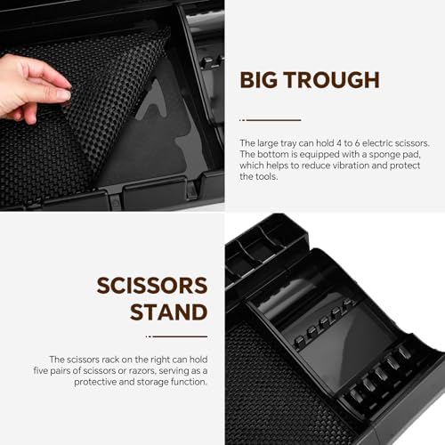 Clippers Tray Station, Multifunctional Hair Trimmer Holder for Barber & Salon and Homes (16 x 13 x 2.3 inch) - Image 4