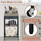 Large Makeup Cart Organizer with Hair Tool Holder, Black and Gray - Image 5